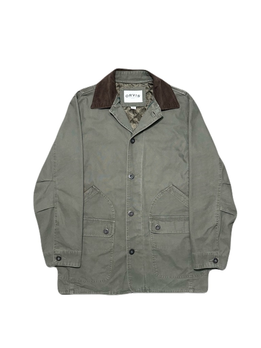 Orvis Barn Jacket Chore Quilt Lined Field Coat Corduroy Collar Utility Men's M